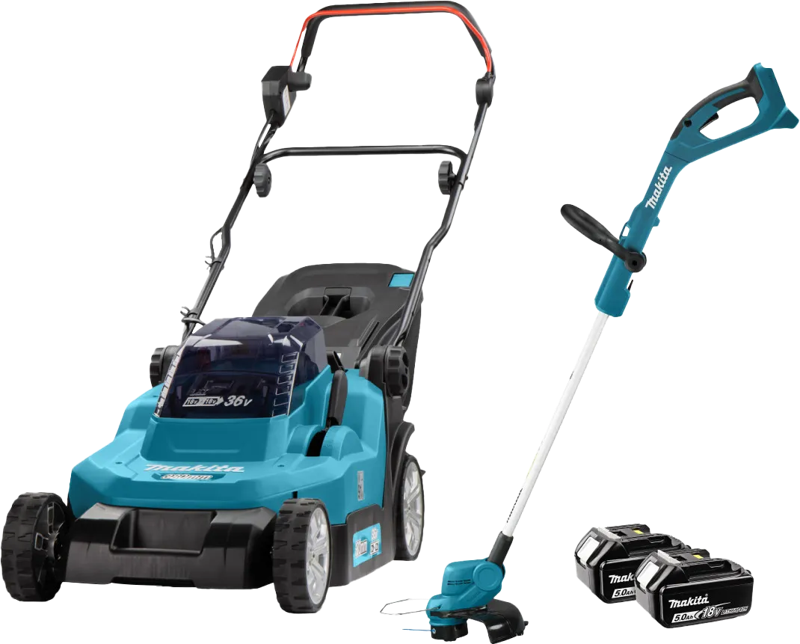 Makita DLM382PT2 incl. 5,0 Ah Accu (2x) + Makita DUR193Z