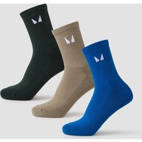 MP uniseks middelhoge sokken (verpakking met drie stuks) - Multipack met aardse tinten - UK 2-5